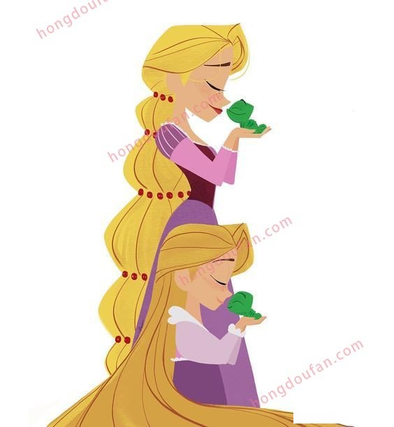 长发公主 迪士尼公主简笔画大全 简笔画 第2张-红豆饭小学生简笔画大全 长发公主 迪士尼公主简笔画大全 简笔画 第2张