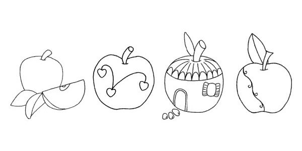 苹果简笔画图片