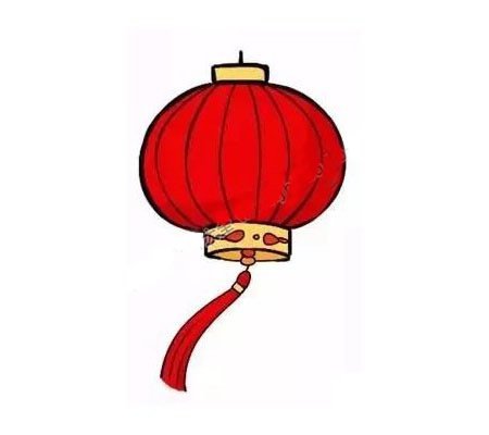 新年灯笼简笔画步骤图解