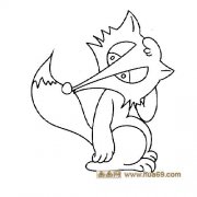 挠头的狐狸简笔画