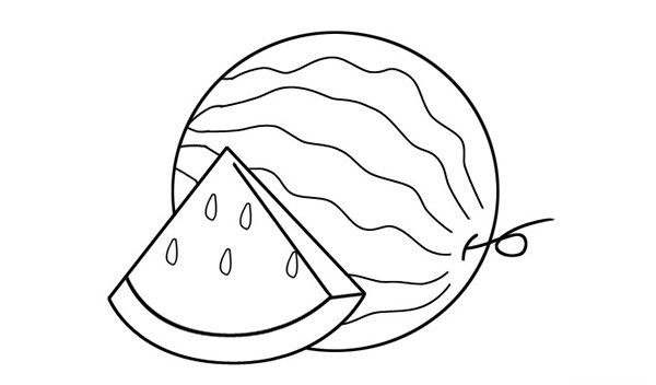 切开的西瓜简笔画