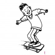 滑板少年简笔画
