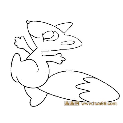 开心的小狐狸简笔画2