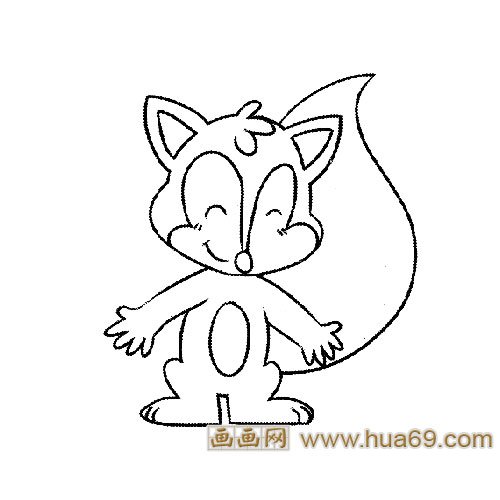 开心的小狐狸简笔画