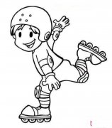 儿童滑冰简笔画