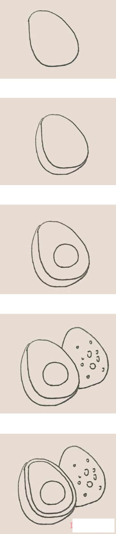 简单牛油果怎么画涂颜色带步骤图