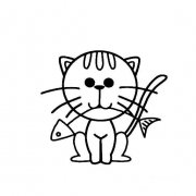 爱吃鱼的小馋猫画法