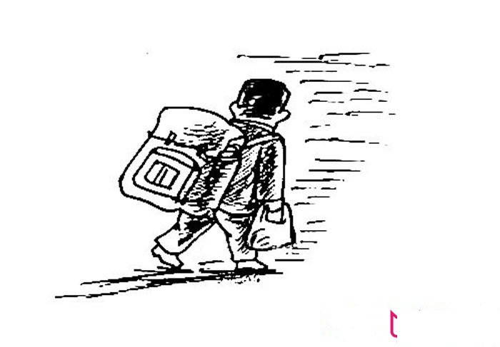 2017年春节简笔画，过年回家的人