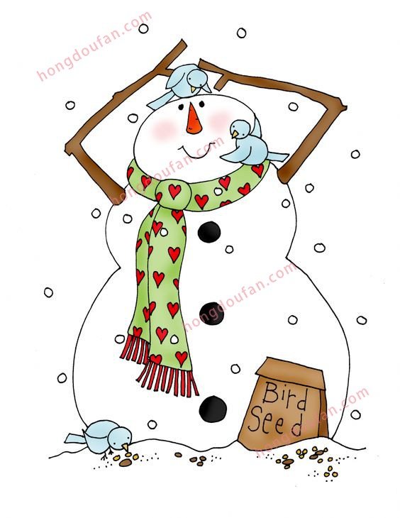 白色大雪人简笔画大全 简笔画 第1张