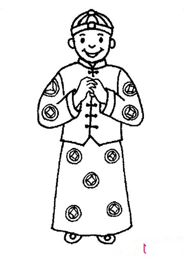 2017年春节卡通人物简笔画，喜庆的娃娃简笔画