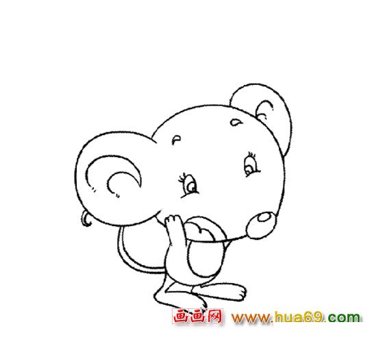 可爱的小老鼠【简笔画】2