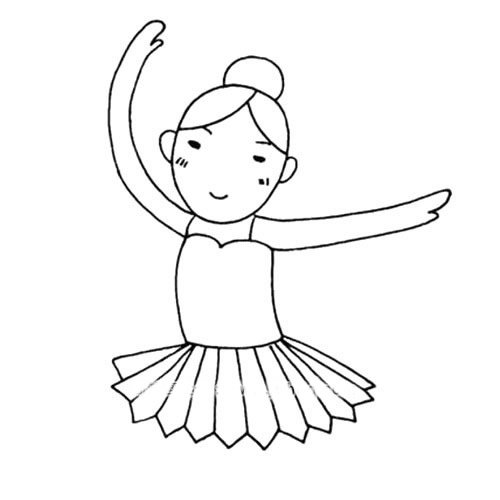 芭蕾舞女孩简笔画简单步骤图