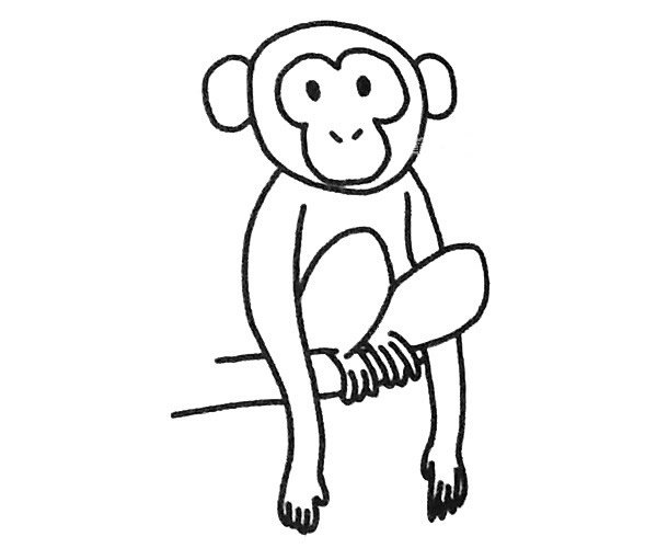 长臂猿简笔画步骤图解