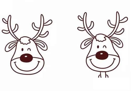 圣诞麋鹿简笔画步骤教程