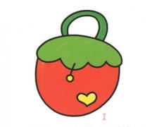 怎么画草莓包包简笔画教程彩色简单可爱