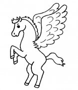 帅气天马动物简笔画步骤图片大全