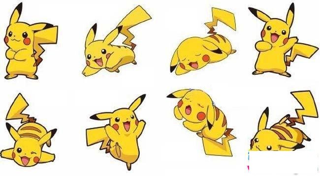 各种带颜色的皮卡丘简笔画图片大全