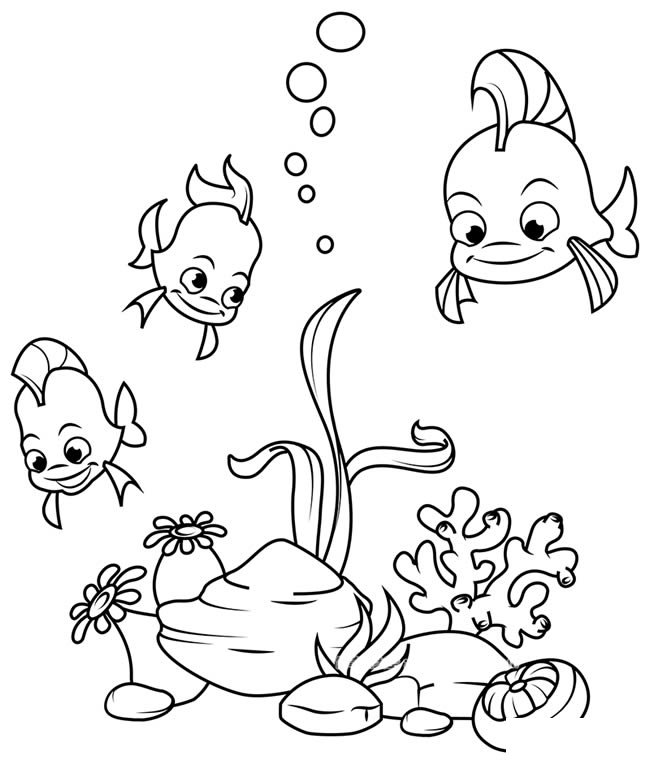 海底世界简笔画之四款可爱的珊瑚鱼简单画法