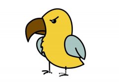 凶恶的卡通老鹰简笔画画法步骤图片