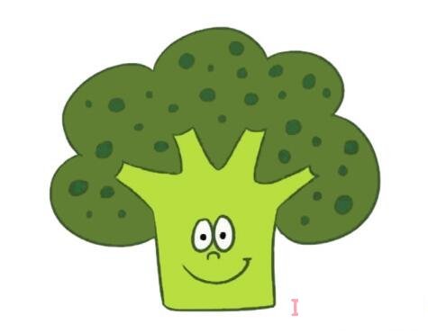 卡通西兰花的画法步骤图带颜色 西兰花简笔画图片