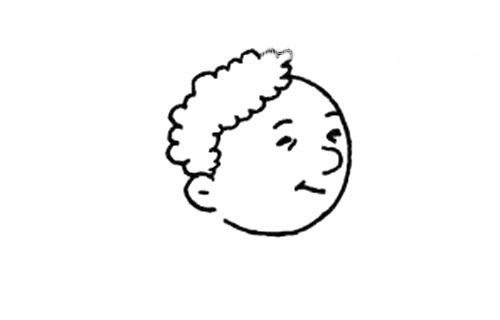 打太极的爷爷简笔画步骤图片