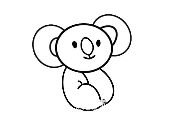 卡通考拉简笔画画法步骤图片