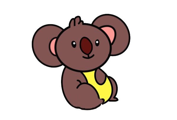 卡通考拉简笔画画法步骤图片