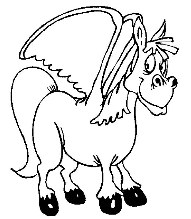 卡通天马动物简笔画步骤图片大全