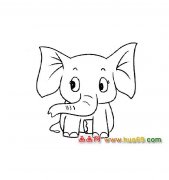 可爱的大象（简笔画）2