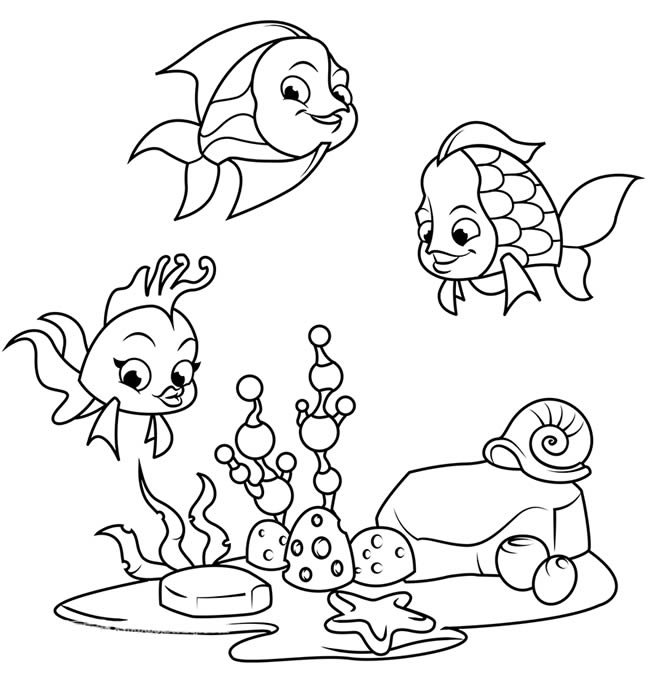 海底世界简笔画之四款可爱的珊瑚鱼简单画法