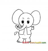 穿衣服的大象【简笔画】1