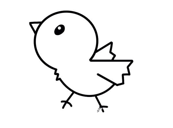 学飞的小鸡简笔画画法步骤图片