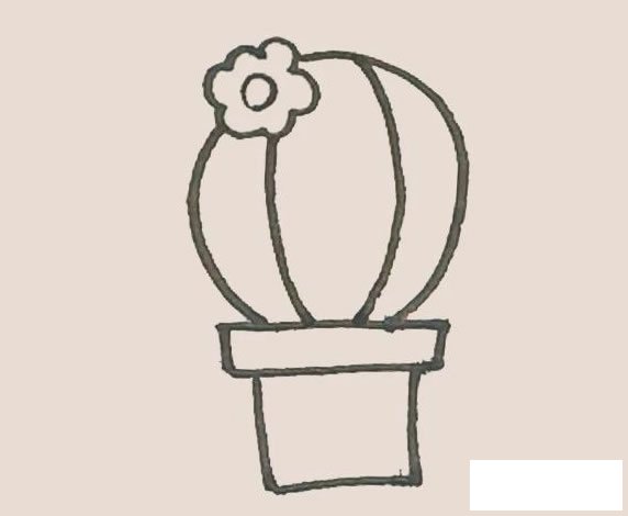 仙人球花简笔画图片