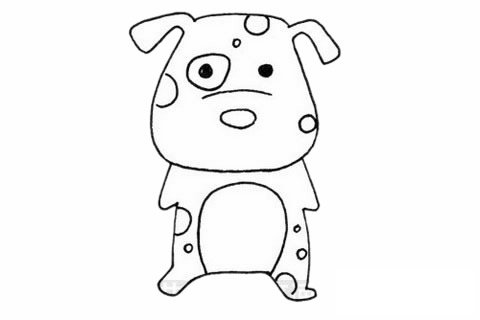 斑点狗简笔画