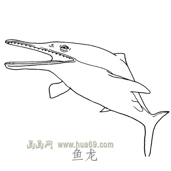 儿童简笔画作品:可怕的鱼龙