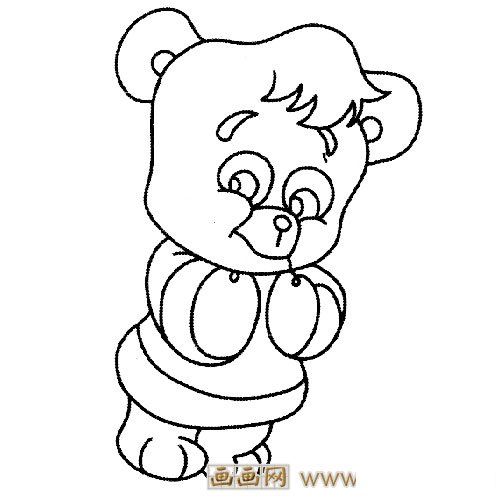 一只可爱的小熊猫简笔画