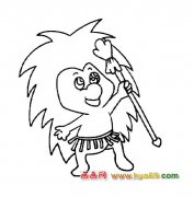 简笔画:刺猬小卫士2