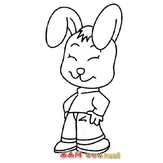 简笔画:开心的小白兔4