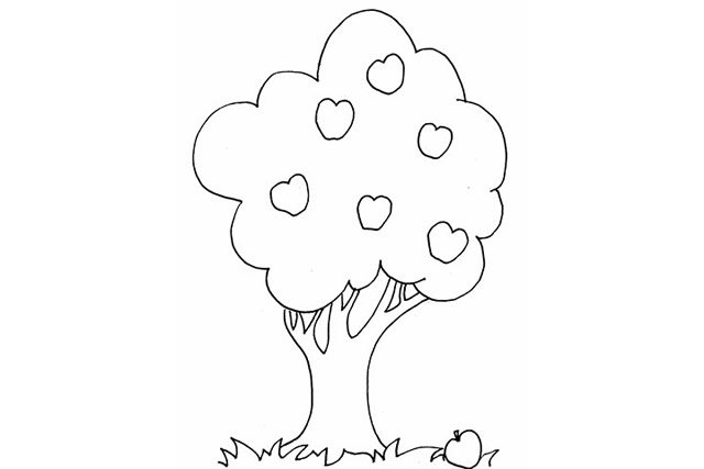 苹果树简笔画图片