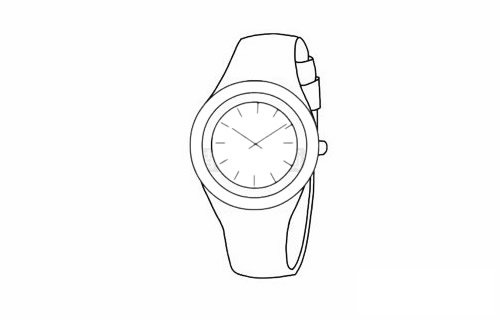 运动手表简笔画图片步骤五
