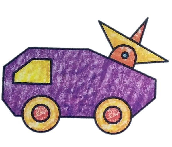 雷达车填色图片