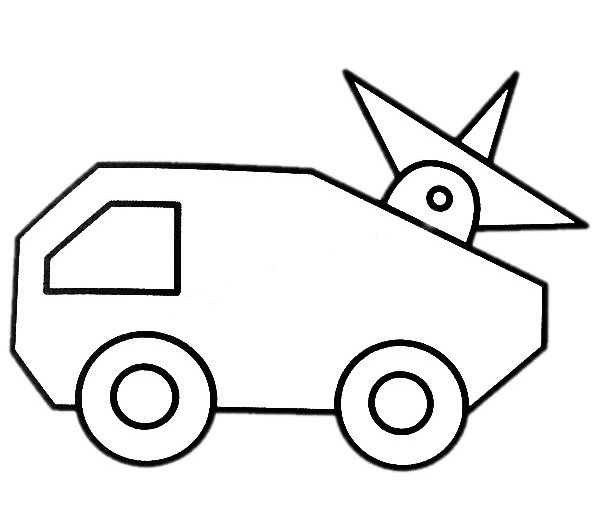 雷达车简笔画图片