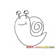 搞怪的小蜗牛简笔画