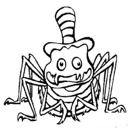 万圣节卡通蜘蛛简笔画图片