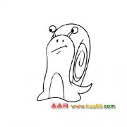 搞怪的蜗牛简笔画