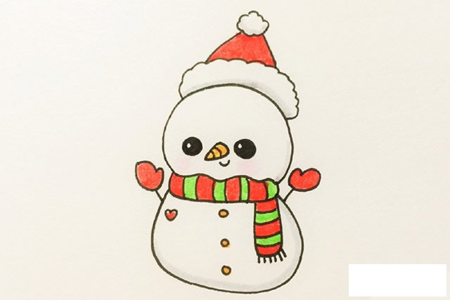 圣诞雪人简笔画