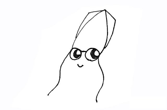 卡通鱿鱼简笔画
