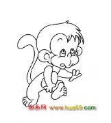 简笔画:小猴子跑步2