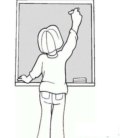 小学生教师节简笔画图片:老师的背影