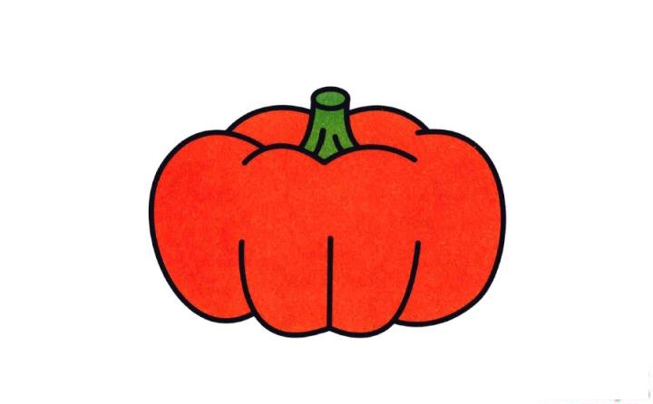 彩色简笔画南瓜的图片教程